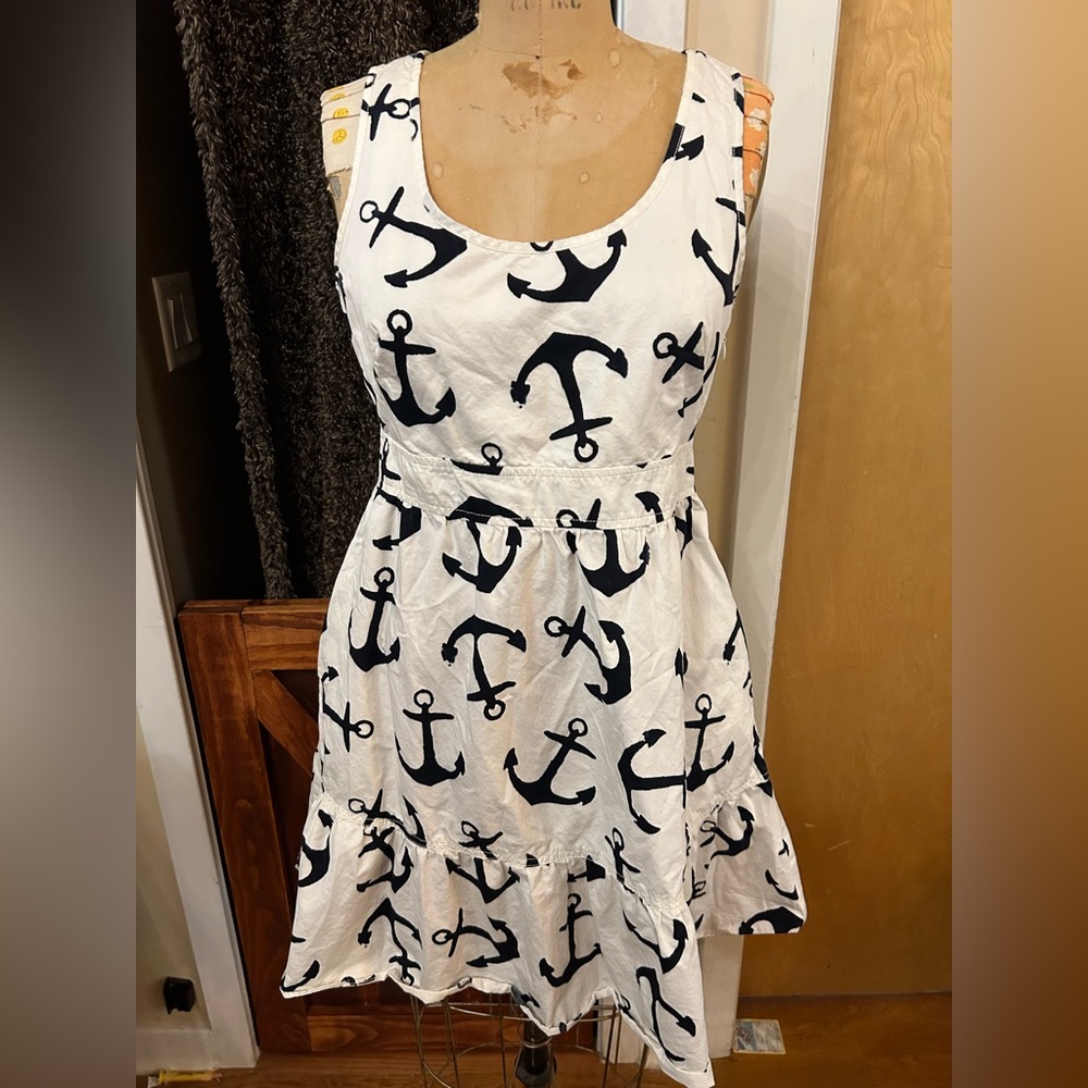 J. Crew Factory Summer 2012 cotton anchor dress size 6